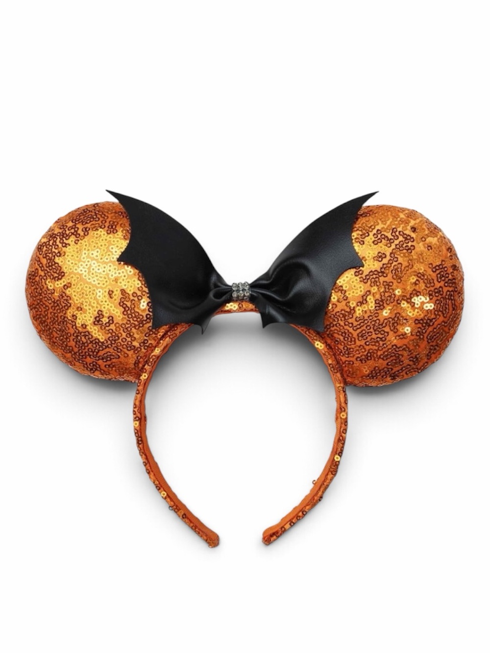Disney Orange Sequin Minnie Mouse Ears Headband